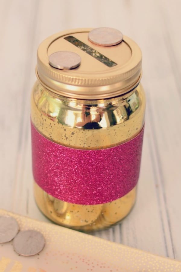 simple sparkly coin bank