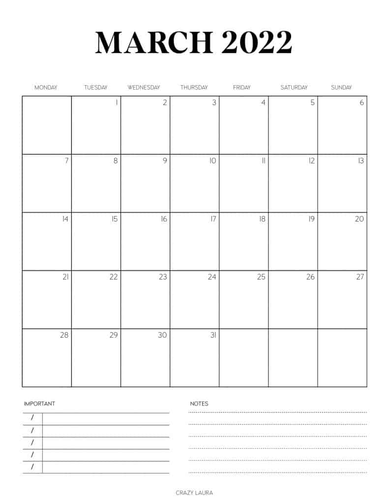 Free Vertical Calendar Printable For 2023 - UPDATED