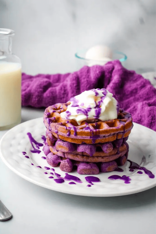 Ube Mochi Waffles