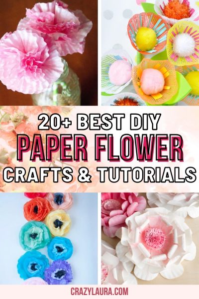 20+ DIY Paper Flower Crafts & Tutorials in