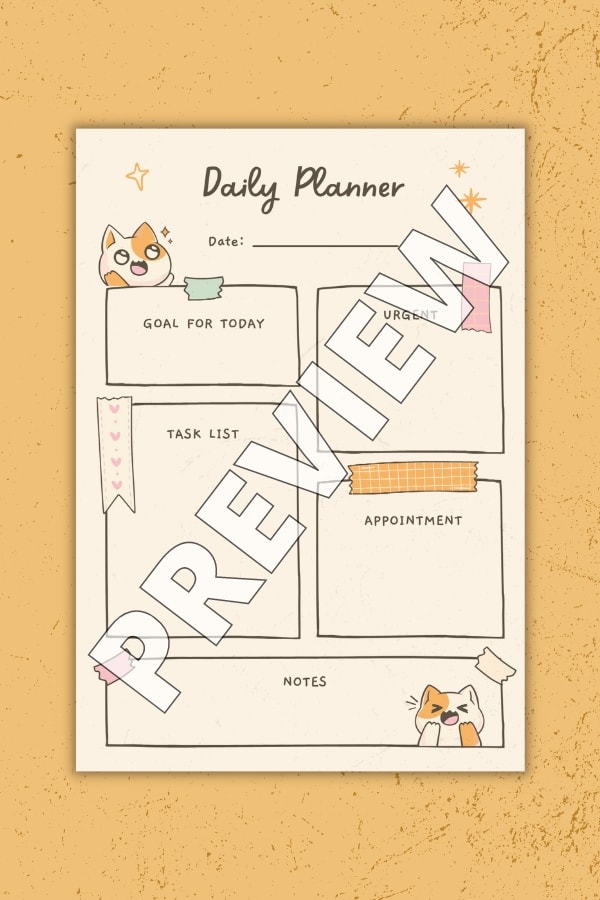 CUTE DAILY PLANNER FOR KIDS
