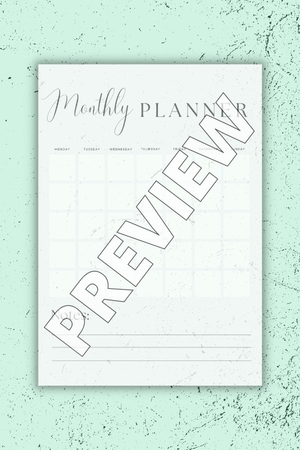WHITE CLASSY SIMPLE MONTHLY PLANNER SCHEDULE