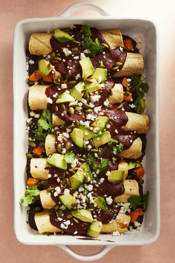 BUTTERNUT MOLE ENCHILADAS