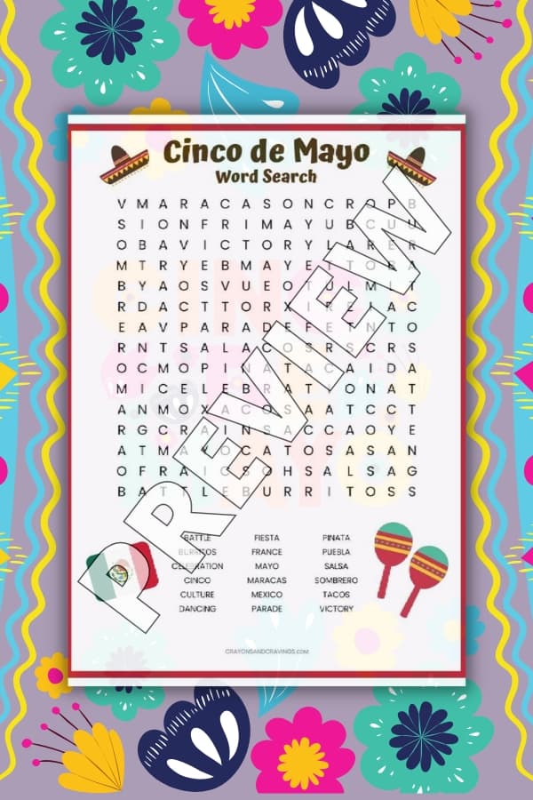 CINCO DE MAYO WORD SEARCH