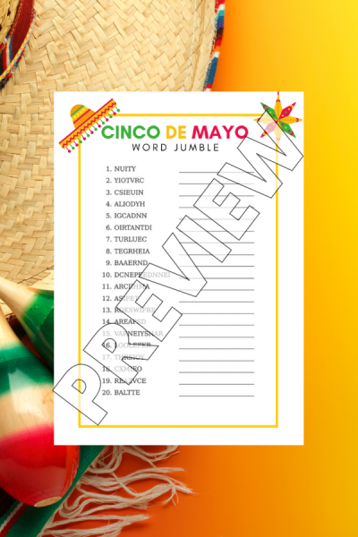 3 Fun Cinco De Mayo Word Jumble Printables To Try - Crazy Laura