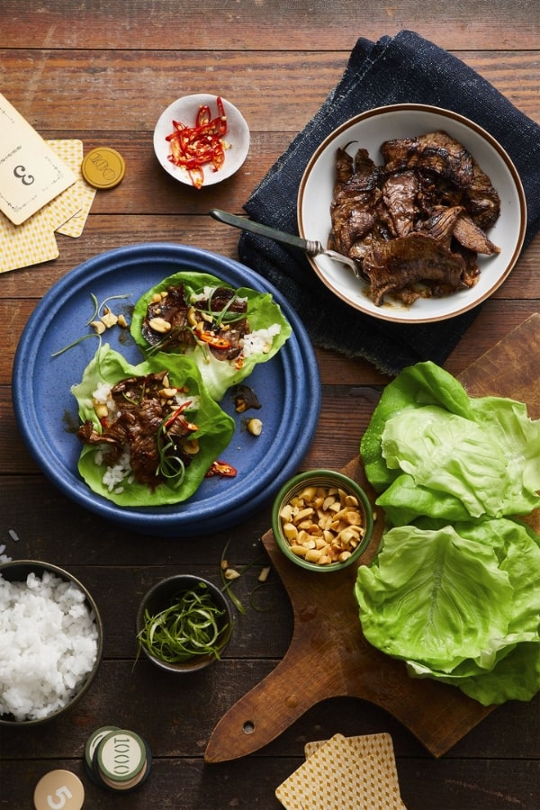 KOREAN PINEAPPLE BEEF LETTUCE WRAPS