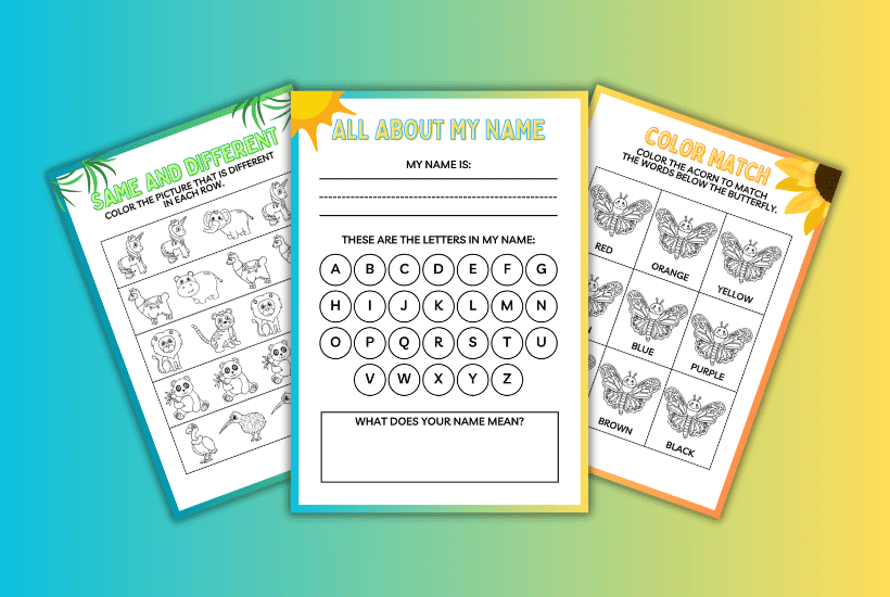 5 Free Summer Worksheets for Preschool Learning