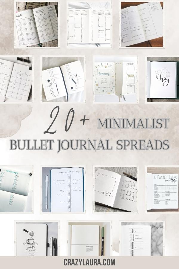 20+ Simple Minimalist Monthly Bullet Spreads For