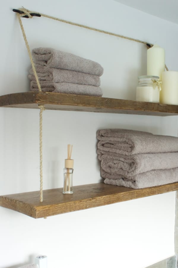 DIY - RECLAIMED WOOD BATHROOM SHELVES