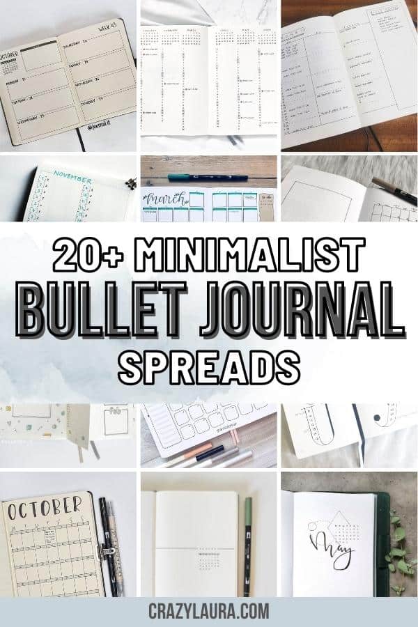 20+ Simple Minimalist Monthly Bullet Spreads For