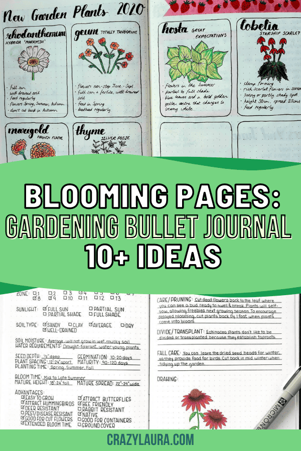 Blooming Pages: 10+ Gardening Bullet Journal Ideas - Crazy Laura