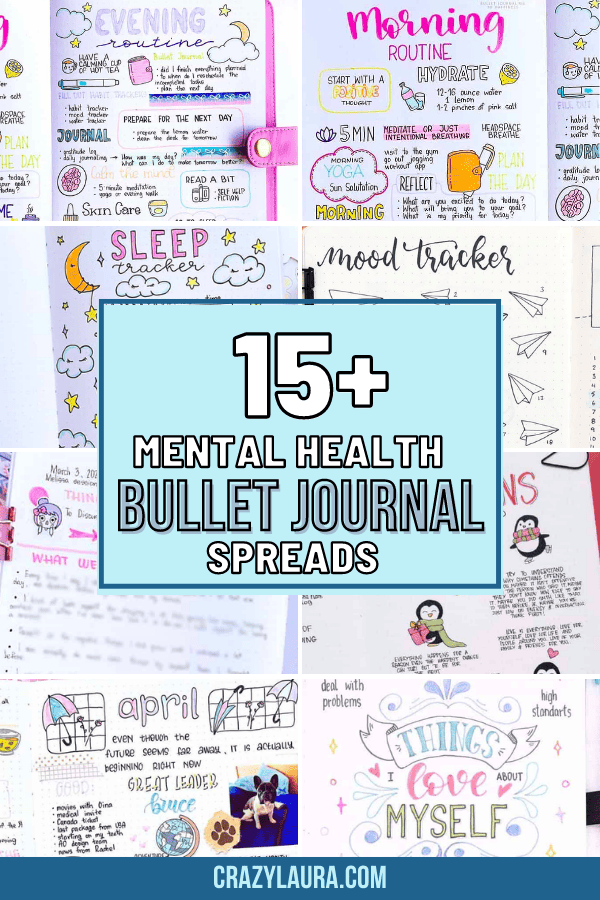 15+ Mental Health Bullet Journal Ideas - Crazy Laura