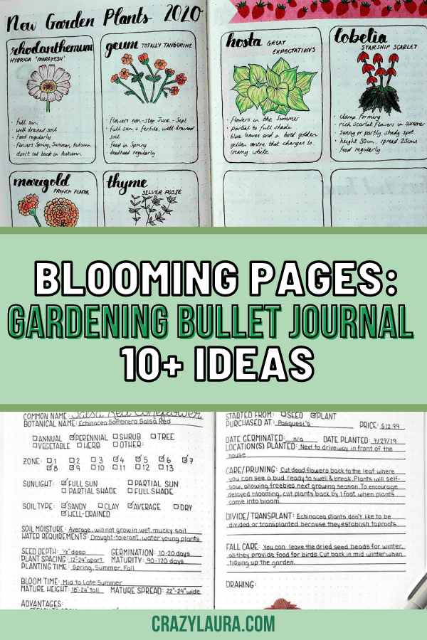 Blooming Pages: 10+ Gardening Bullet Journal Ideas - Crazy Laura