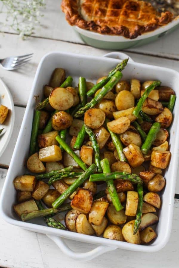 BALSAMIC ROASTED NEW POTATOES WITH ASPARAGUS