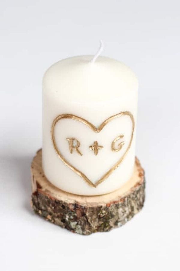CARVED INITIAL CANDLES