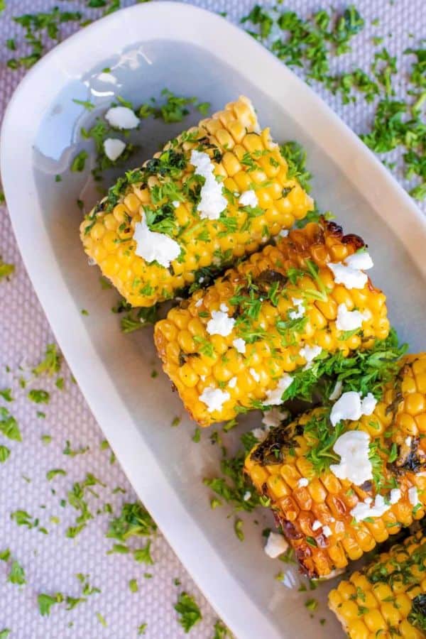 GRILLED CORN ON THE COB WITH HERB BUTTER
