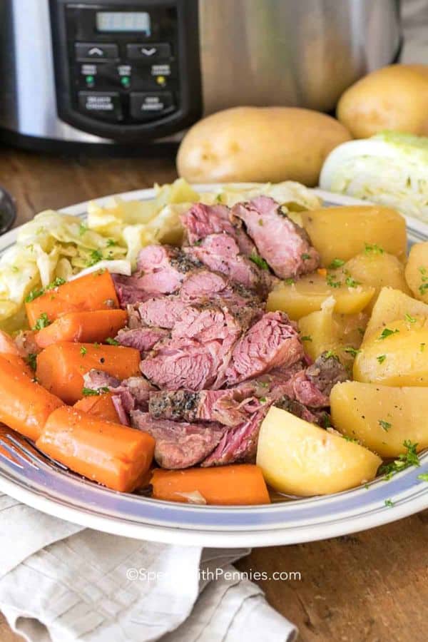 SLOW COOKER CORNED BEEF AND CABBAGE