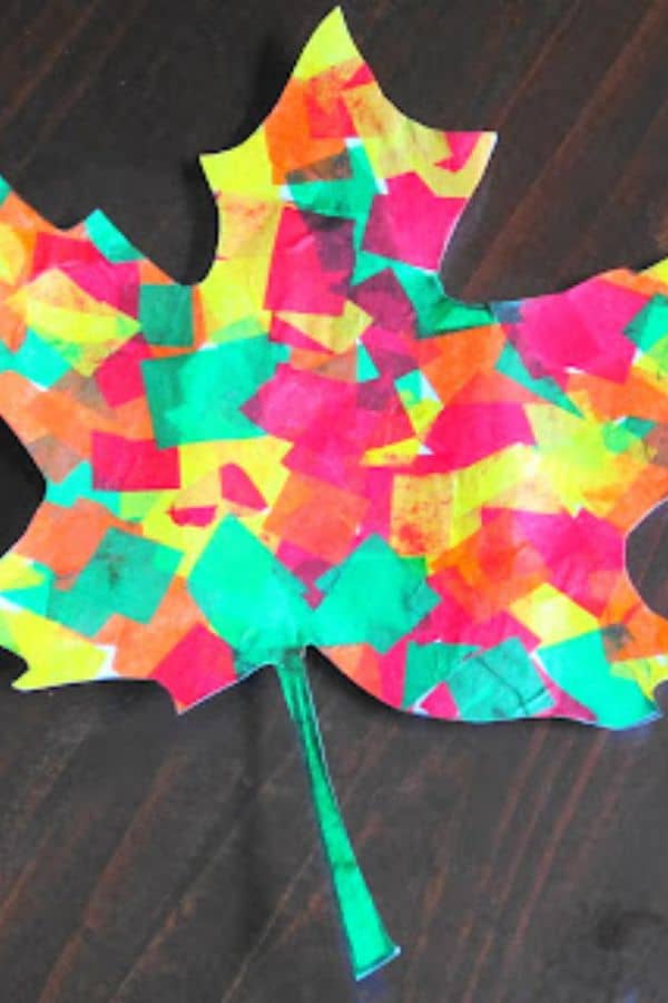 TISSUE PAPER LEAVES FOR FALL DECOR