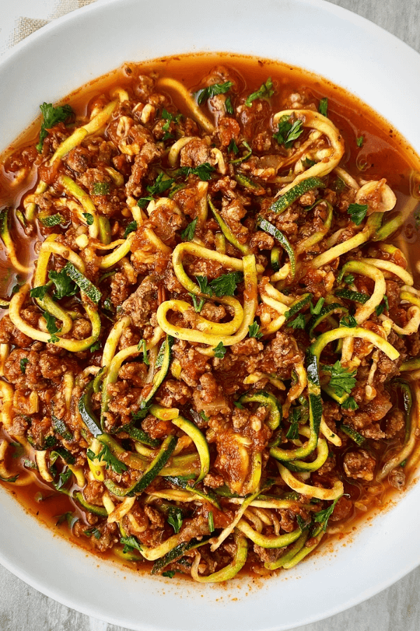Zoodles with Meat Sauce