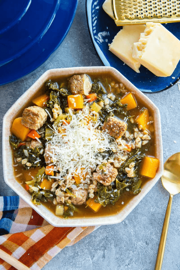 Butternut Squash, Sausage, and Kale Stew