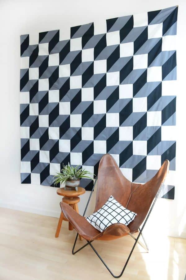 GEOMETRIC QUILT WALL HANGING