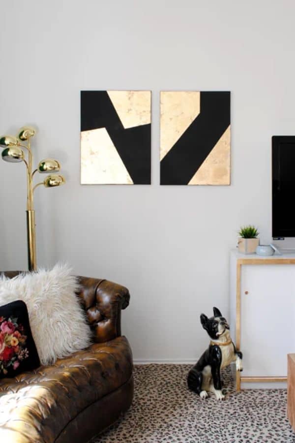 GOLD LEAF GEOMETRIC WALL ART