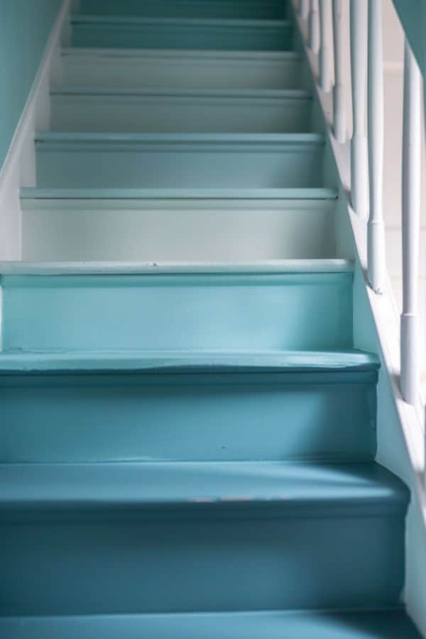 SEAFOAM PAINTED STAIRS
