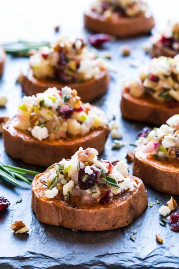 SWEET POTATO ROUNDS WITH GOAT CHEESE
