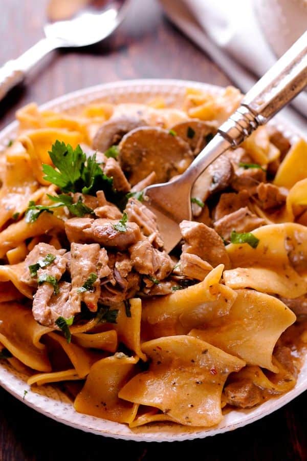 INSTANT POT PORK STROGANOFF