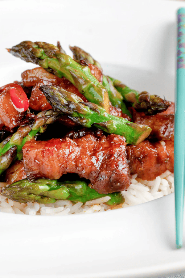 Korean Pork Belly with Asparagus