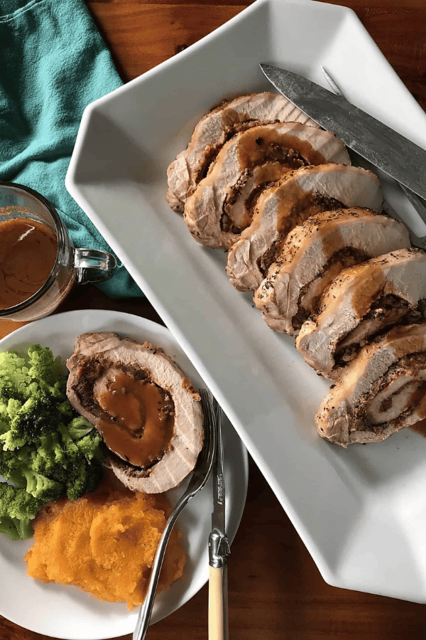 Olive and Pepper Stuffed Pork Loin