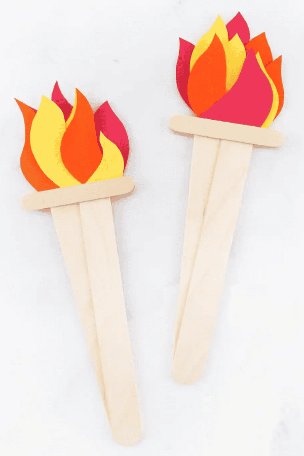 Craft Sticks Olympic Torch