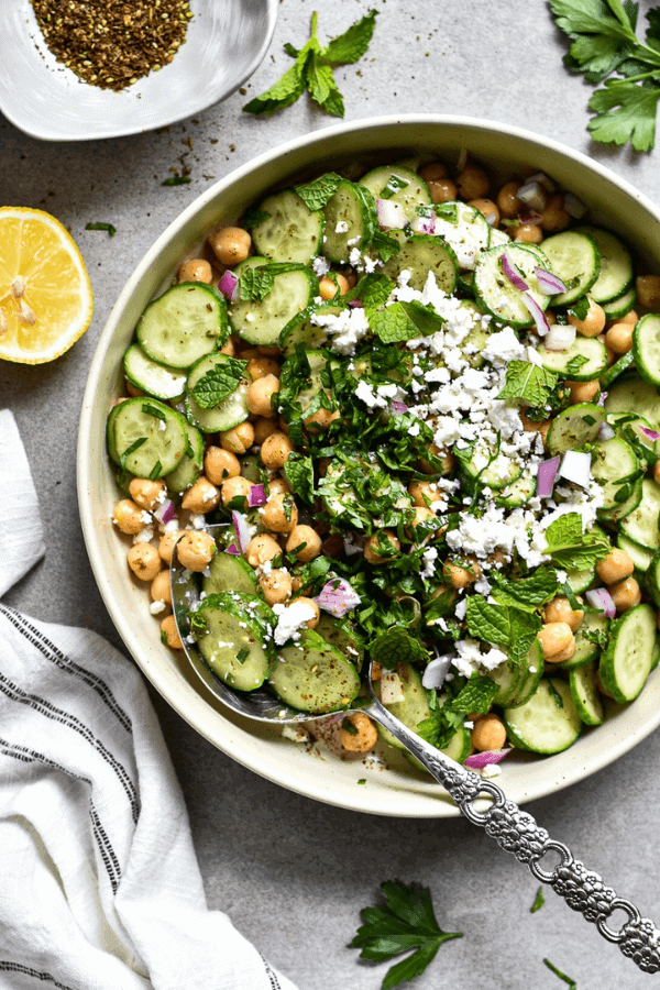 Cucumber and Chickpea Salad