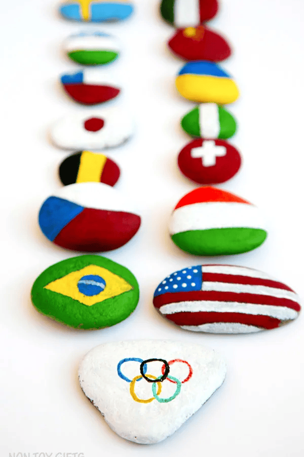 Flag Painted Rocks