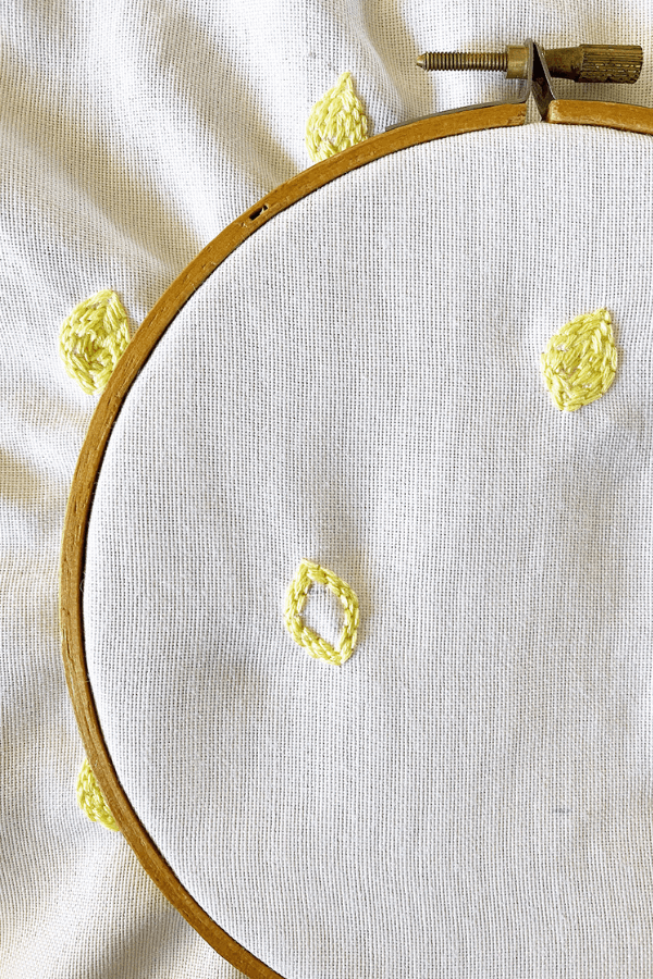 Embroidered Tote Bag with Lemons