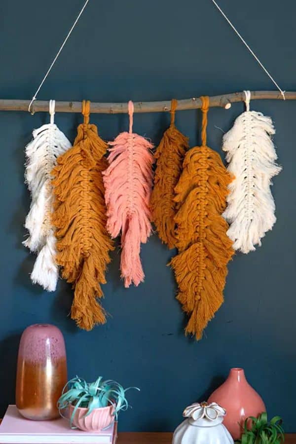 MACRAME FEATHER WALL HANGING