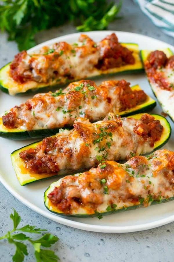 STUFFED ZUCCHINI BOATS