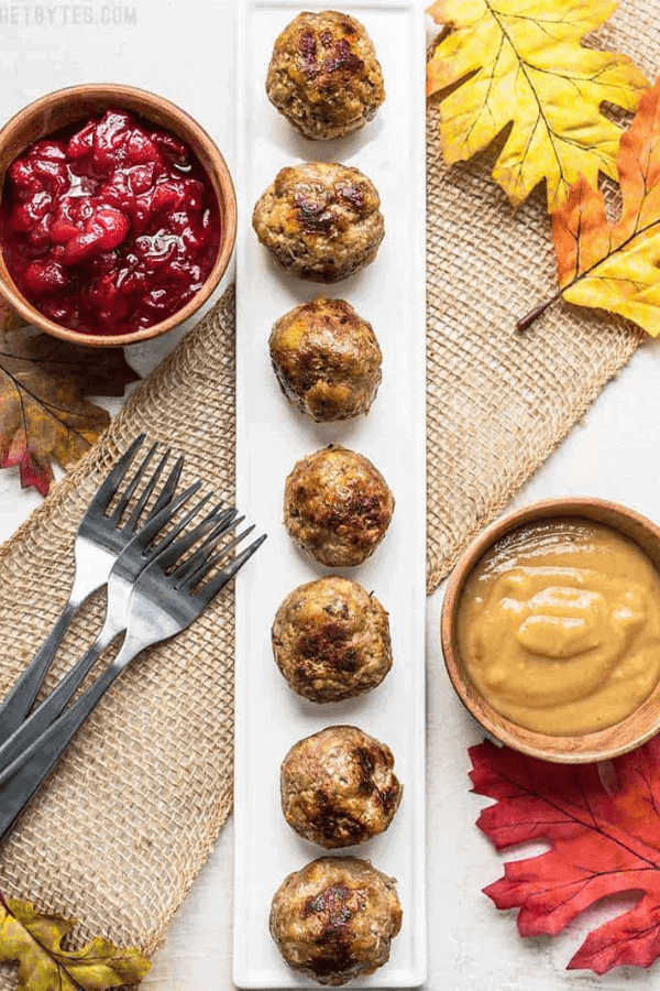 Turkey and Stuffing Meatballs