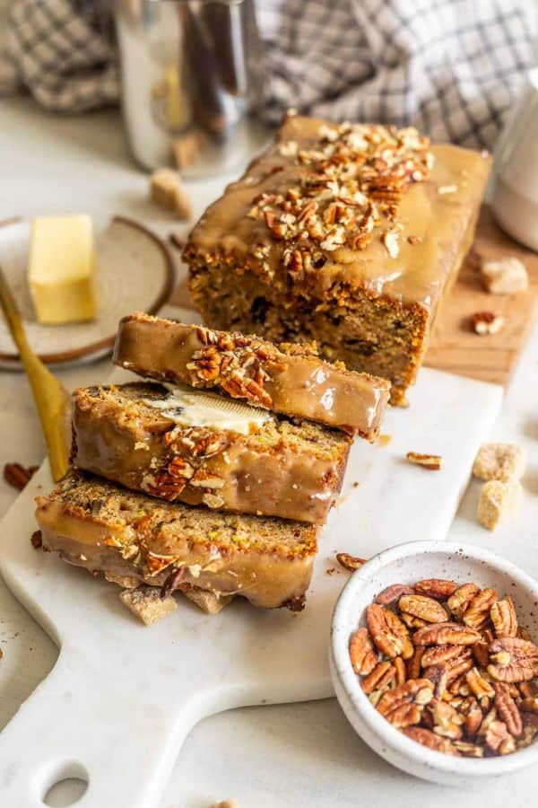 ZUCCHINI BREAD WITH MAPLE GLAZE