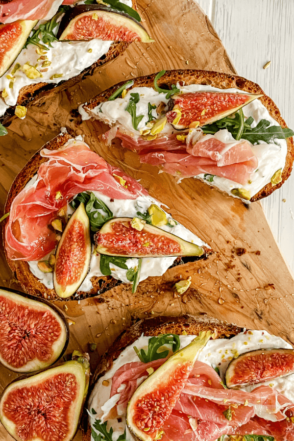 Bruschetta with Whipped Ricotta, Prosciutto, and Fresh Figs