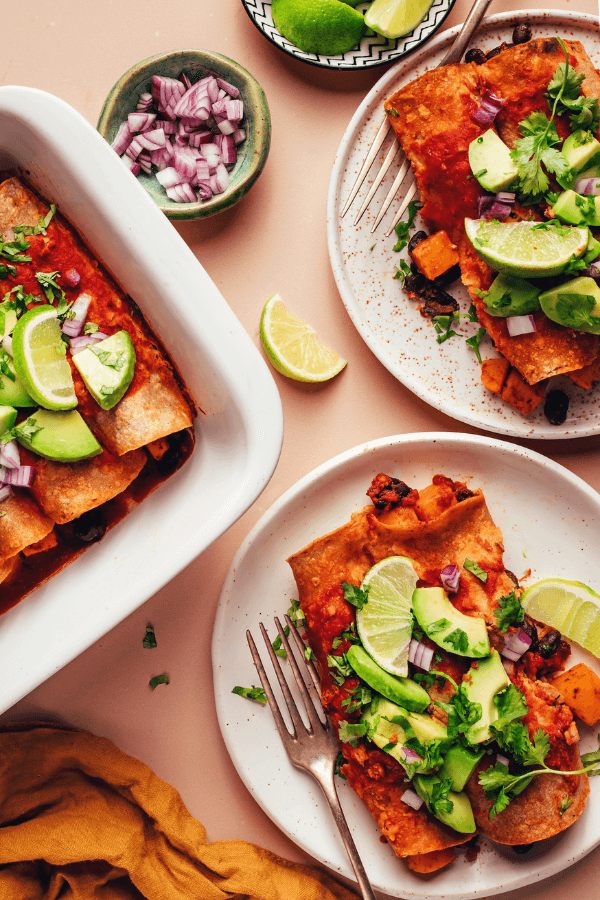 Butternut Squash and Black Bean Enchiladas