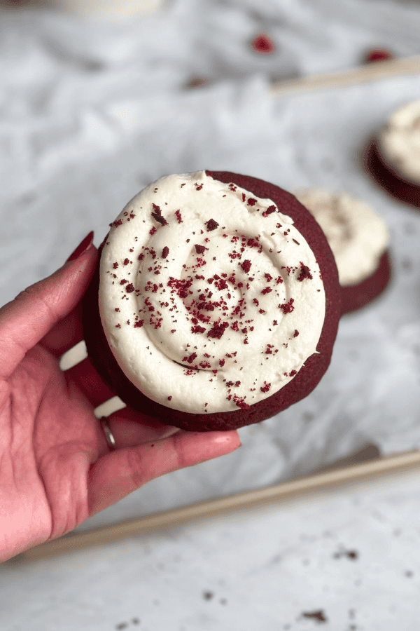 Crumbl Copycat Red Velvet Cookies