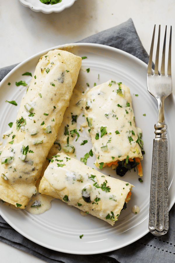 Shrimp Enchiladas with Creamy Poblano Sauce