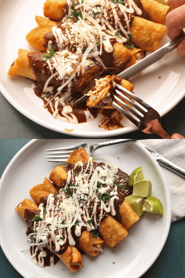 Turkey Enchiladas with Mole Sauce