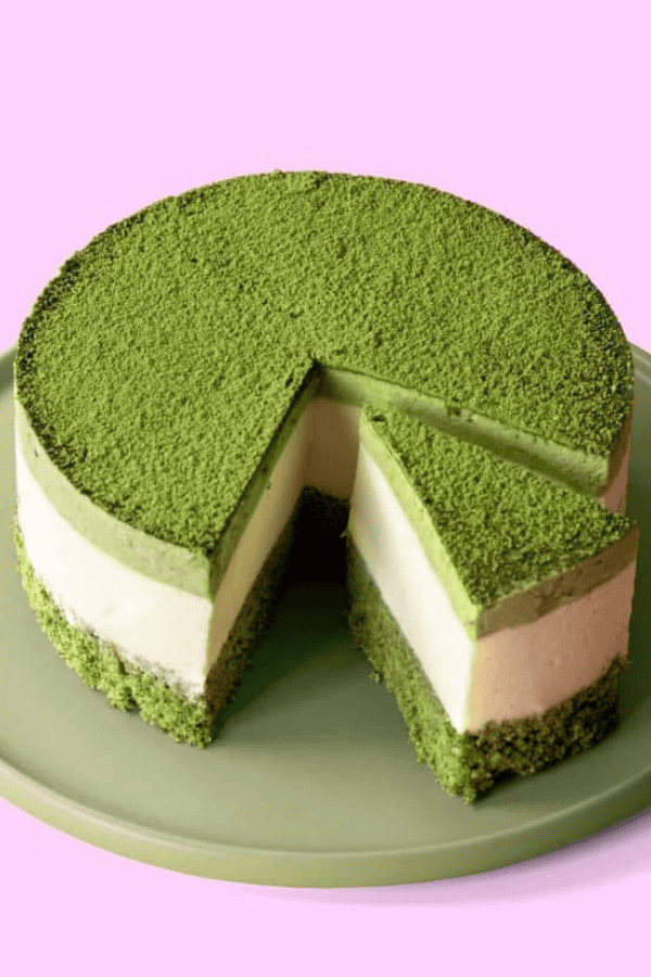 White Chocolate Matcha Mousse Cake